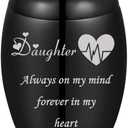 Mini Stainless Steel Decorative Cremation Keepsake Urns for Ashes 1.57 Inch High Small Funeral Urns Memorial Ashes Holder Share with Familiy Members-Black Color