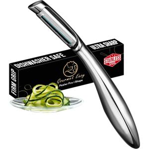 Vegetable Peeler, Premium Stainless Steel Potato Peeler, High Tensile Ultra Sharp Blade Fruit and Food Slicer, I Shaped with Ergonomic Non-Slip Handle, Dishwasher Safe