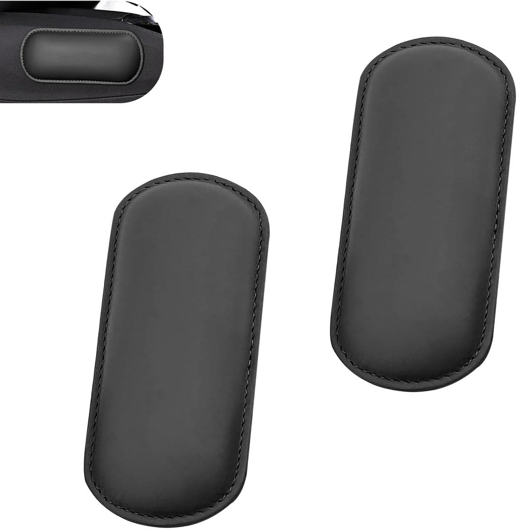 CouTuno 2PCS Car Door Armrest Pads, Leather Knee Cushion Pad, Comfortable Soft Memory Foam Arm Rest Elbow Pads for Cars, Universal Auto Leg support Knee Cushion Pads (Black)
