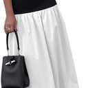 YOXUA Women's Summer Strapless Sleeveless Patchwork A-Line Tube Long Maxi Dress Off Shoulder Beach Maxi Dress (Small, White)