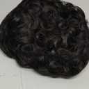 Wiginway Short Curly Wavy Synthetic Hairpiece Wigs with Bangs for Women Girls Dark Brown (#4 Medium Brown)