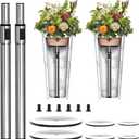 2 Set Adjustable Plant Risers for Inside Pot, Planter Insert for Large Pot, 19.5-32'' Rise Filler Riser of Tall Flower Pots, Metal Lift Insert for Tall Taper Flower Pots (6"8"10" Base or Top)