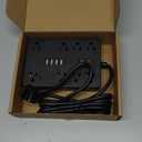 Surge Protector Power Strip - 8 Outlets(1850W/15A) with 6 USB Ports2 USB C, 6FT Flat Plug Extension Cord, Wall Mount Multi Plug Outlet Extender, ETL Listed for Home, Dorm Room, Black