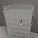 Sooyee 7 Layers Stackable Storage Container, 70 Adjustable Compartments Stackable Storage Container for Kids Toys, Art Crafts, Jewelry, Supplies, Mini Case & Letter Sticker Included,Clear