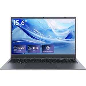 Laptop Computer, 1TB SSD, 12GB RAM Laptops, Quad Core N95 Processor, 15.6" FHD IPS Display, Laptop Support Fingerprint, WiFi 5, BT 5.0, USB-C, HDMI, Black