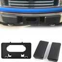 Front Licenses Plate Frame Bracket & Bumper Guards Pads Cover Caps Set Compatible with Ford F-150 2009-2014, 3PackExclude Harley Edition, SVT and Ecoboost