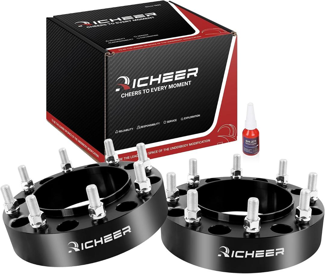 Richeer 8x210 Hubcentric Wheel Spacers for 2011-2025 Silverado Sierra 3500 HD DRW, 2 inch 8x210mm Wheel Spacer with 14x1.5 Studs & 154.2mm Center Bore