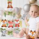 23 Pcs Diaper Cake Kit Woodland Creature Animals Party Diaper Cake Decor Mini Stuffed Forest Animals Jungle Animal Baby Shower Diaper Cake for Birthday Party Supplies Table Centerpiece Decoration