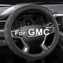 GIANT PANDA Steering Wheel Cover for GMC Sierra Acadia Terrain Yukon(Black-Standard Size) (Standard size (14.5''-15''))