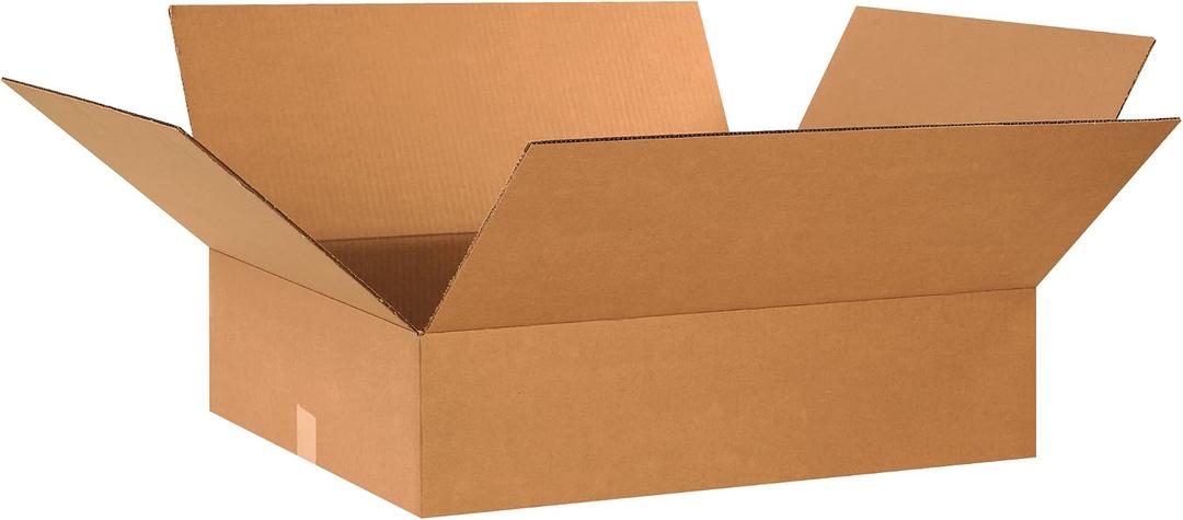 PARTNERS BRAND 24x20x6 Flat Corrugated Boxes, Flat, 24L x 20W x 6H, Pack of 10 | Shipping, Packaging, Moving, Storage Box for Home or Business, Strong Wholesale Bulk Boxes