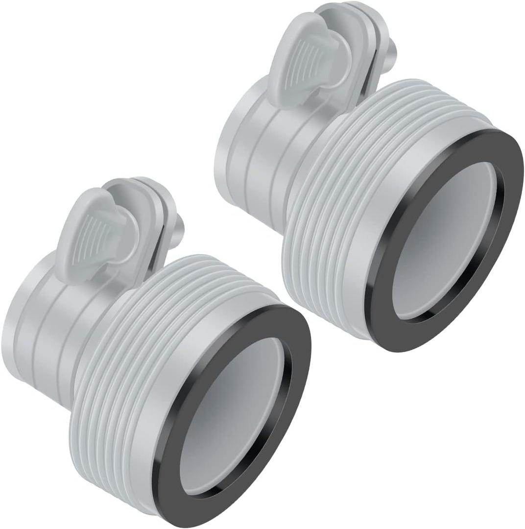 2 pcs Type B Hose Adapter 1.25-1.5 inch Hose Conversion Adapter Plastic Pool Hose Adapter for Filter Pumps and Saltwater System Replacement Parts for Above Ground Swimming Pools
