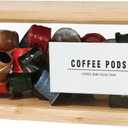 Coffee Pod Holder Laundry Pods Container, Acrylic Dishwasher Pod Container with Bamboo Lid and Extra Labels, Candy Dispenser for Coffee Bar Kitchen Countertop