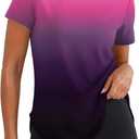 LOMON Short Sleeve Shirts for Women Workout Quick Dry Moisture Wicking Tee (M)