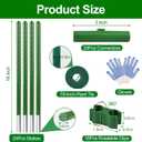 WAENLIR Garden Stakes16 Inch 24 Pack, Tomato cage DIY 4ft 5ft 6ft 7ft 8ft Plant Support Stakes with Connectors and Clips, Plastic Coated Metal Sticks for Tomato Indoor Outdoor
