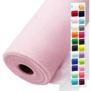Light Pink Tulle Fabric Rolls 54 Inch by 40 Yards Tulle Bolt Spool for Wedding Decorations DIY Tutu Baby Shower Table Skirt Ceiling Decor Birthday Party Craft Supplies