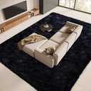 FinRèc 9x13 Feet Black Rugs for Living Room Bedroom, Fluffy Shaggy Area Rug, Non-Slip Soft Shag Rug for Nursery Kids Room Dorm Room Home Decor, Indoor Plush Floor Carpet