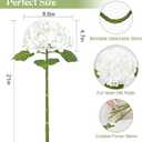 Waipfaru 21" Real Touch White Hydrangea Artificial Flowers with Long Stem & Leaves, Full Latex Faux Hydrangea Flowers for Home Decor Party Floral Arrangements Wedding Bouquets Centerpieces, 3Pcs