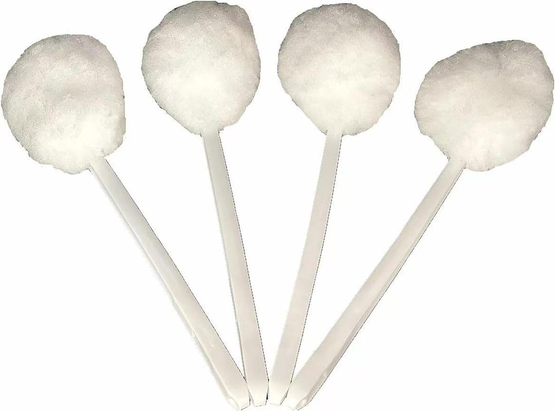 4-Pack Toilet Brush, Soft Polyester Fiber Brush Head Long Handle Cleaning Brush for Bathroom Toilets