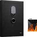 86 lbs Heavy-Duty Fingerprint Safe with Fireproof Bag, Large 4.0 cu.ft Biometric Home Safe for Valuables, Hidden Compartment, Lockable Inner Box, Removable Shelf, LED Light & Alarm System