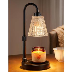 Innqoo Black Crystal Candle Warmer Lamp with Timer, Dimmable Candle Warmer for Jar Candles, Height Adjustable Wax Melts Warmer, Birthday Gifts for Women Mom, House Warming Gifts New Home Decor
