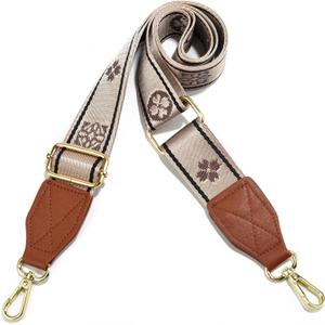 LEMEDE Purse Strap Replacement Crossbody 1.5" Wide Shoulder Strap Adjustable Straps Handbag Strap Replacement Belts (Brown-38g-love-khaki)