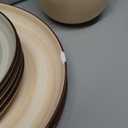 Sweese Plates and Bowls Sets, 11 Piece Dinnerware Set Porcelain Round Dinner Set for 6, Scratch Resistant Dishes Set, Dishwasher and Oven Microwave Safe Handpainted Swirl Dishware Sets, Neutral