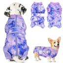 Lukovee Recovery Suit for Dogs, Zipper On Recovery Suit for Female Male Dog, Onesie Abdominal Wounds Cone E-Collar Alternative Prevent Licking Spay Recovery Suit (Medium, Purple Tie-dye)