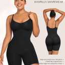 SHAPELLX Shapewear Bodysuit Tummy Control for Women Seamless Waist Trainer Mid Thigh Slim Butt Lift Body Shaper (Black, XS/S)