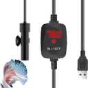 Super Mini Aquarium Heater USB 10W Alumina Ceramic Betta Heater Adjustable Submersible Fish Heater Small Fish Tank Heater Turtle Heater with Digital Display Thermostat, for 0-1 Gallon Tanks