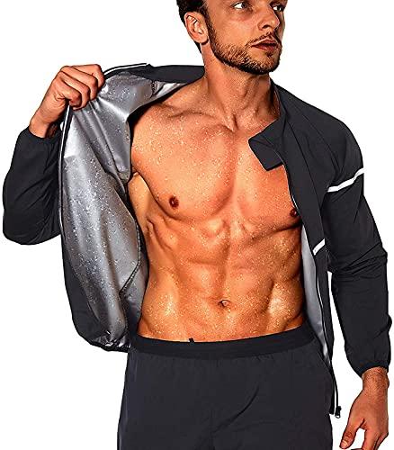 Sauna Suit for Men Sweat - Long Sleeve Shirt Jacket Workout Body Shaper Zipper Top Slimming Fitness Trainer Gym Size L Sauna Suit for Men Sweat - Long Sleeve Shirt Jacket Workout Body Shaper Zipper Top Slimming Fitness Trainer Gym Size L