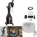 2 in 1 Dust Cyclone Collector Separation Vacuum Cleaner Wall Mounted Wheeled Modes Dust Collector Woodworking Tools Contractor Polish Pollen Ash etc Focusing Small Dust (Whole Rocket Set)