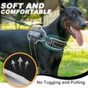 Neck Padded Service Dog Vest Harness and Leash Set, No Pull Adjustable Service Pet Harness with 8 Dog Patches, Reflective in Training Easy Control Pet Vest with 5ft Dog Leash for Medium & Large Dogs (Black)