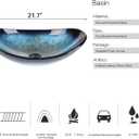 Bathroom Boat Shape Artistic Glass Vessel Sink, Blue, 21x13.4 inches