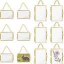 OLYCRAFT 12pcs 2 Styles Mini Hanging Glass Frame Wall Hanging Photo Frames Rectangle Double Glass Picture Frame with Chain Brass Frame DIY Artwork Display Frames for Pressed Flowers Pictures Home Wall