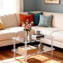 Acrylic Coffee Table, 2-Tier with Storage (Clear, Normal)