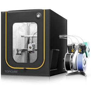 3D Printer Enclosure for Bambu Lab A1, Large Size Enclosure with LED Light, Fireproof Waterproof Dustproof Noise Reduction Constant Temperature 3D Printer Cover, 550x600x670MM (Black+Yellow)