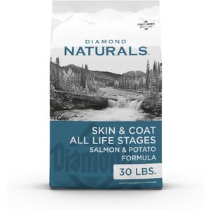 Diamond Naturals Skin & Coat Real Salmon and Potato Recipe Dry Dog Food with Quality Protein, Omega Fatty Acids, Probiotics and Essential Nutrients to Promote Healthy Skin and Coat 30lb (EXP 08/03/27)