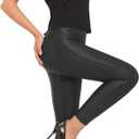 RUFIYO Faux Leather Leggings for Women High Waisted Leather Pants Pleather Leggings Brown (Black, XS)