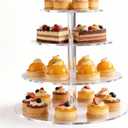 1 Pcs Cupcake Stand, 4-Tier Round Acrylic Cupcake Display Stand for 50 Cupcakes, Clear 4 Tier Cupcake Stand for Wedding Birthday PartyHalloween