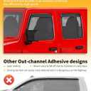in-Channel Window Rain Guards Fit for Truck Jeep Wrangler JL 2018-2026 and Gladiator 2020-2026 Extra Durable Window Visors Window Deflectors Vent Visors Vent Shades Car Accessories-4 pcs