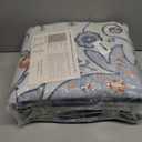 6x9 Washable Area Rugs, Large Non-Slip Vintage Rugs for Living Room, Low Pile Floral Distressed Indoor Rugs, Print Carpet Rug for Bedroom Kids Playroom Dining Room Decor, Blue/Beige