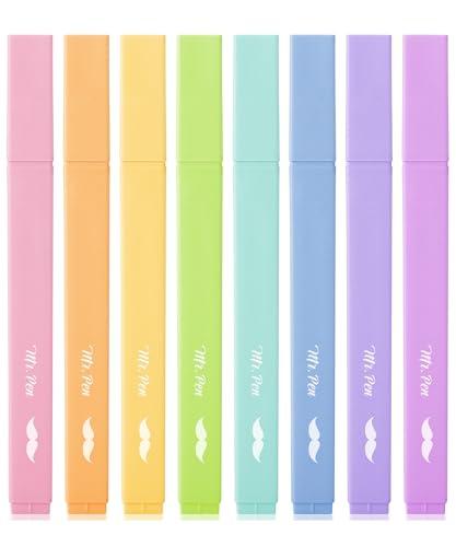 Mr. Pen- Aesthetic Highlighters, 8 Pcs, Chisel Tip, Pastel Candy Colors, Cute Assorted Colors, Bible Highlighters and Pens No Bleed for Bible Pages