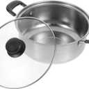 Ciieeo Stainless Steel Soup Pot Multi-functional Cooking Pot for Stewing Boiling and Heating Food Kitchen Cookware Induction Compatible