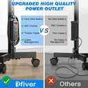 Rfiver Mobile TV Cart with Power Outlet, Rolling TV Stand for 23-65 Inch LCD LED OLED Flat Panel Curved Screen TVs up to 88 lbs, Height Adjustable Portable TV Stand with Wheels, Max VESA 400x400mm