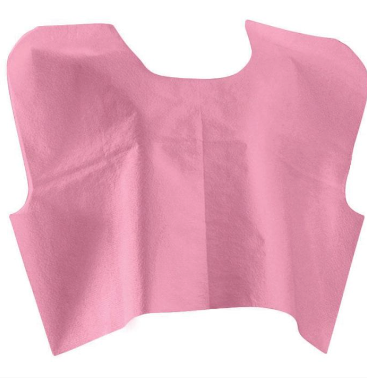 Premium Capes, Mauve (Pack of 100) ― Tissue/Poly/Tissue ― Short-Sleeve, Open-Back Exam Capes ― Short, Disposable Medical Gowns ― Standard Size 30x21"