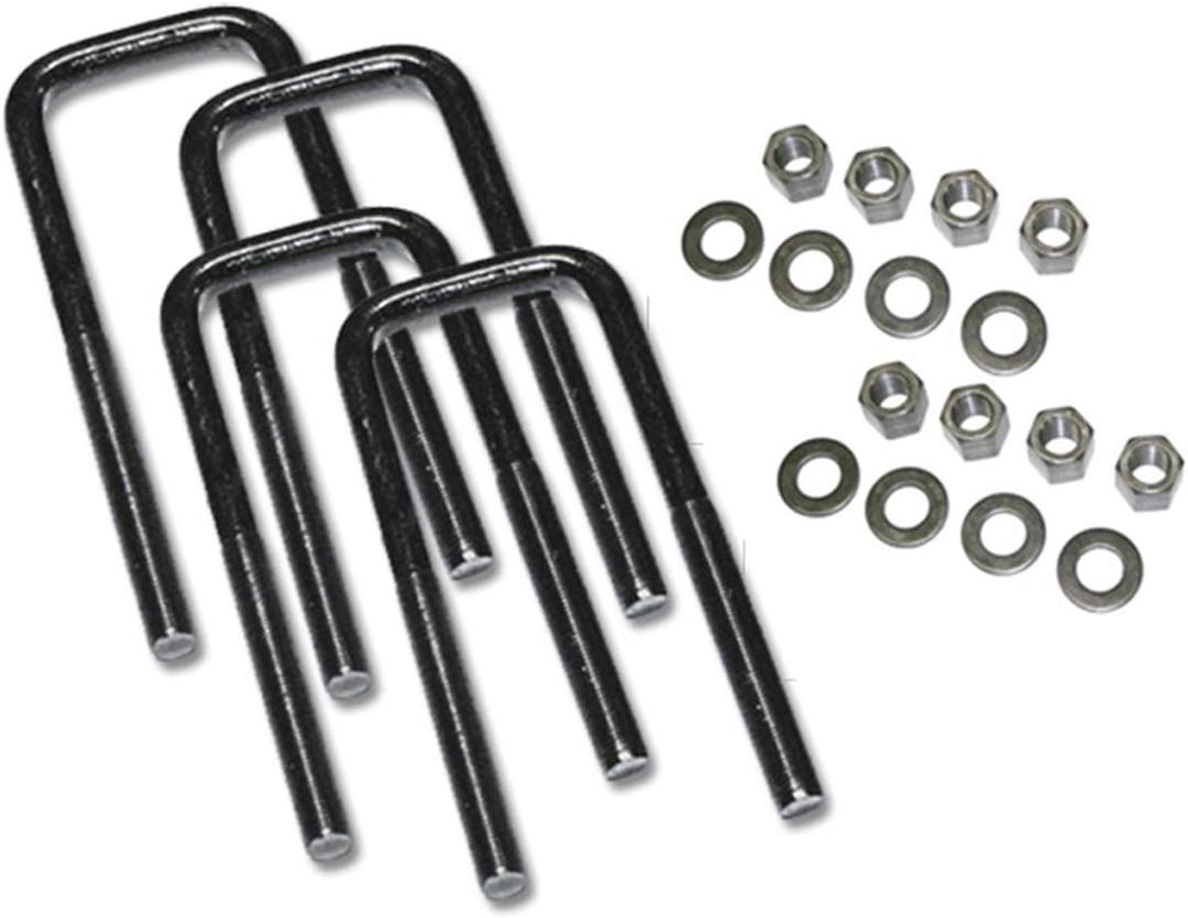 RealTruck SUPERLIFT SUSPENSION U-Bolt Kit | Square U-Bolts 5/8 x 3-1/4 x 16 | 11884 | 4 Pack of U-Bolts with Hardware