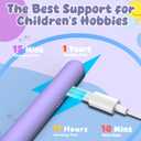 Kid-Friendly Stylus Pen for iPad(2018-2025), Fast Charge Kids Active Pencil with Tilt Sensitivity & Palm Rejection for iPad 11/10/9/8/7/6, Air 7/6/5/4/3/M3/M2, Pro 13"/12.9"/11"/M4, Mini 7/6/5, Purple