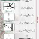 Riciakik 75 Metal Christmas Tree, Christmas Ornament Display Stand Tree with Hooks, Freestanding Wrought Iron Christmas Tree with 100 LED Lights, 54 Balls, 2 Mini Stockings & 6 Xmas Cards