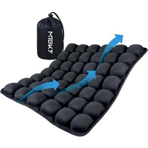 Sondor Travel Cushion,Portable & Adjustable Airplane seat Cushion for Long Flights,Inflatable Cushion for Wheelchair, Travel,Driving (Square+black)