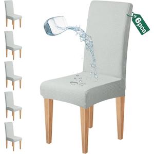 Dioxide Waterproof Chair Covers for Dining Chairs, Stretch Dining Chair Covers Set of 6, Parson Chair Slipcovers, Removable Washable Kitchen Chairs Seat Covers Protectors for Home Restaurant Banquet